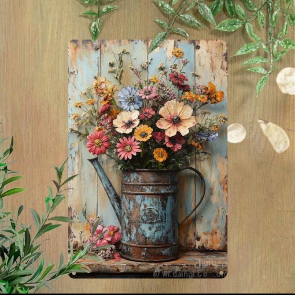 Vintage Floral Metal Indoor/Outdoor Decor NEW 🏷️